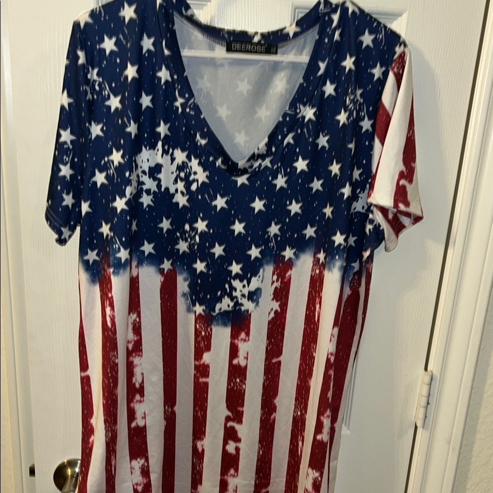 Women's American Flag Top - Red, White, and Blue